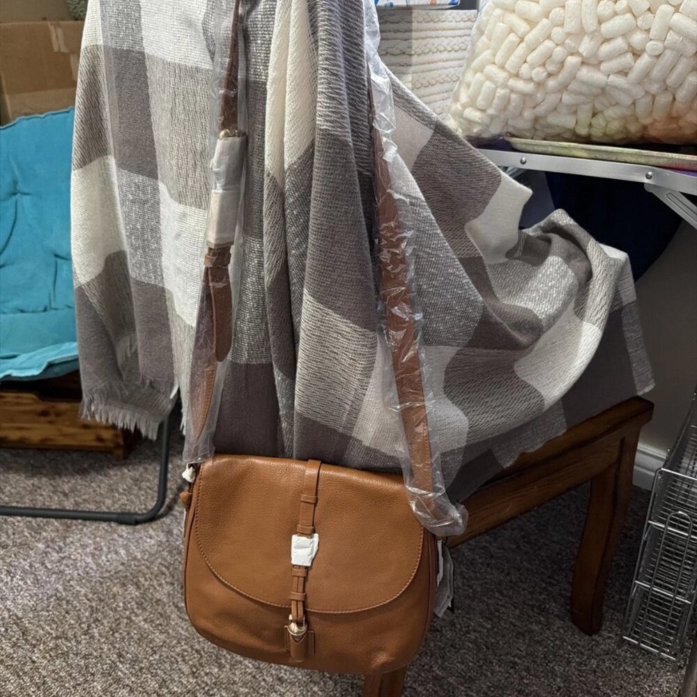 Foley+Corinna Lea Saddle Bag - Honey Brown - FC163071 - NWT & COA